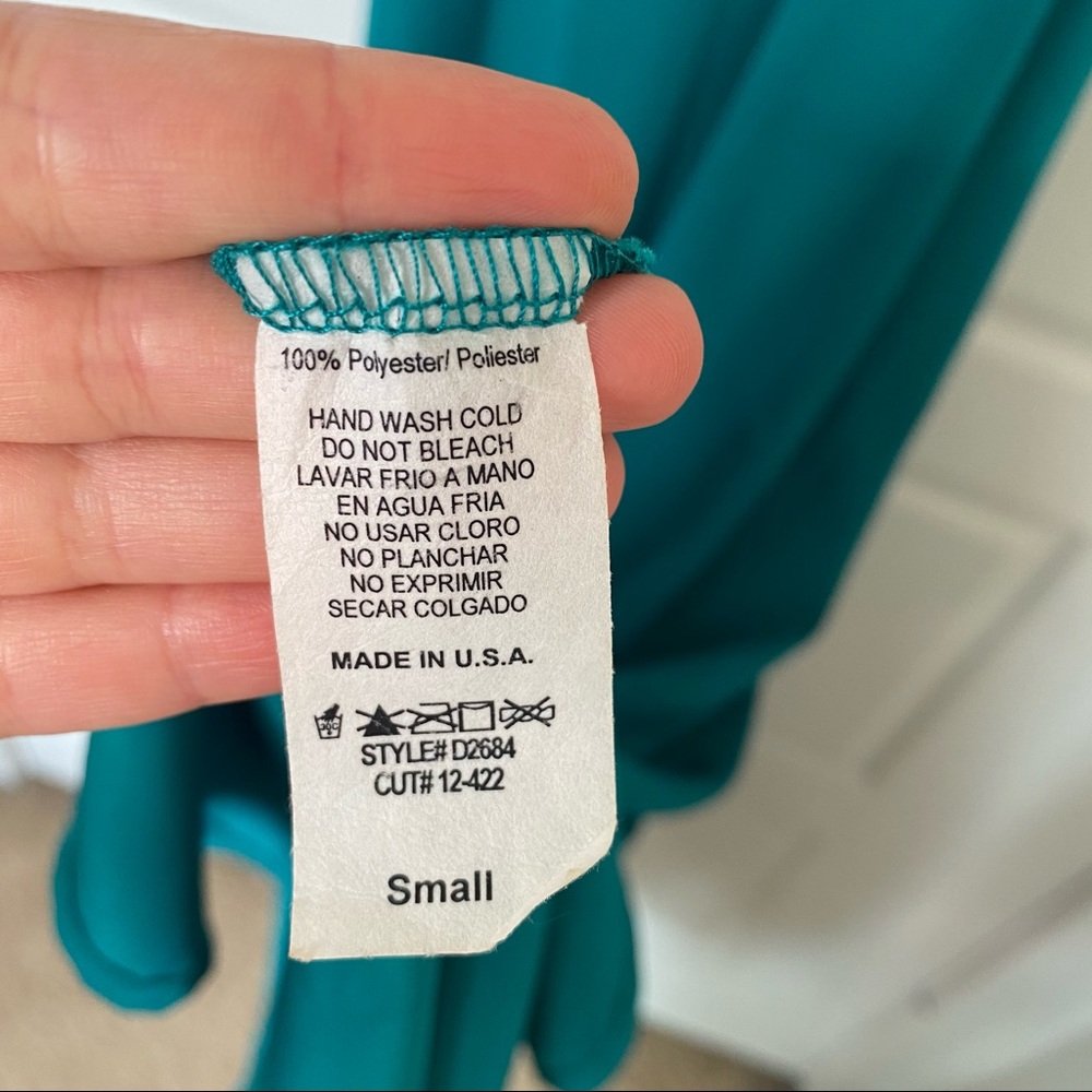 HONEY PUNCH GREEN MAXI FLOWY DRESS SM/MED - Picture 6 of 7